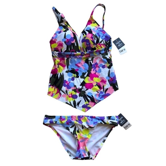 Bar III Paradise Garden Handkerchief Tankini Top And Hipster Bikini Bottoms - Picture 5 of 13